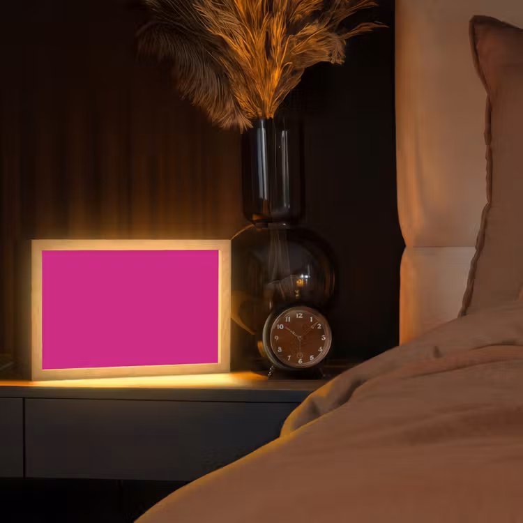 Velvet - Magenta - Roze Light Box met kabel (Tafellamp) klein 924 -sfeer1