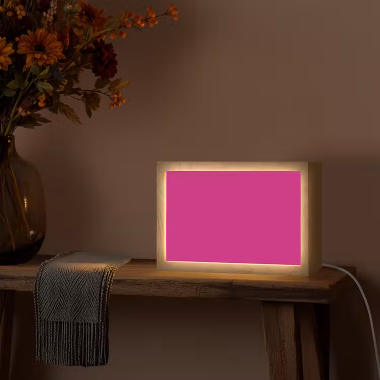 Velvet - Magenta - Roze Light Box met kabel (Tafellamp) klein 924 -sfeer4
