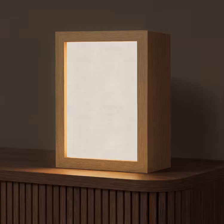 Zandkleurig - Modern - Egaal Light Box met kabel (Tafellamp) klein 925 -z3d_website