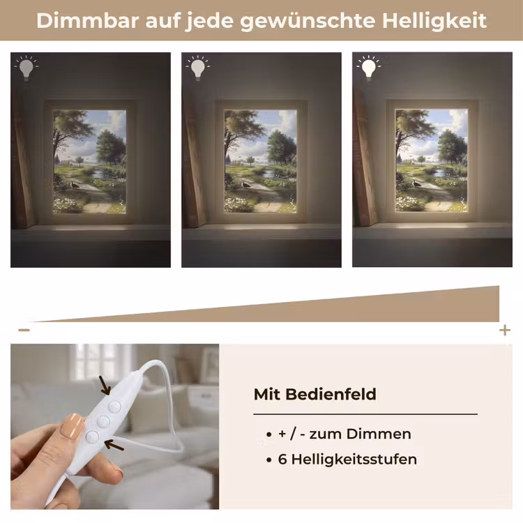 Zandpad - Groen landschap - Water Light Box met kabel (Tafellamp) klein -USP_dimbaarDE