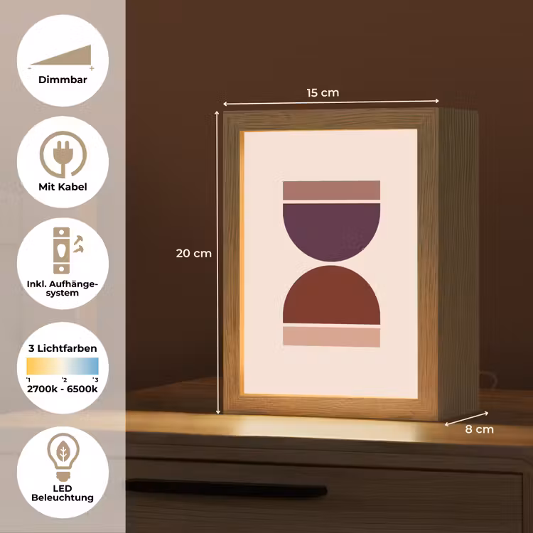 Zandloper - Symmetrisch - Rood - Paars Light Box met kabel (Tafellamp) klein -USP_DE