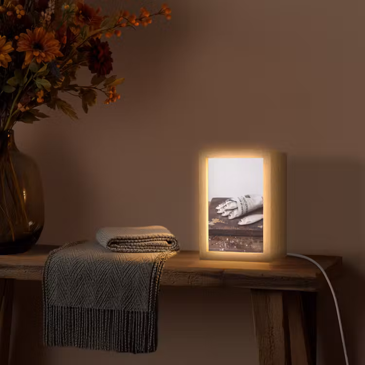 Tischlampe - Sardine – Zeitung – Schneidebrett - Sardientje - krant - snijplank Light Box met kabel (Tafellamp) klein