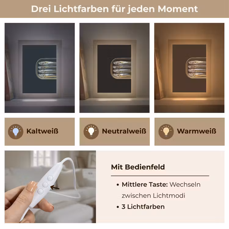 Sardines - Blik - Zwart - Vissen Light Box met kabel (Tafellamp) klein -USP_lichtkleurDE