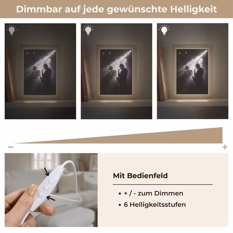 Saxofonisten - Hoeden - Rook - Licht Light Box met kabel (Tafellamp) klein -USP_dimbaarDE