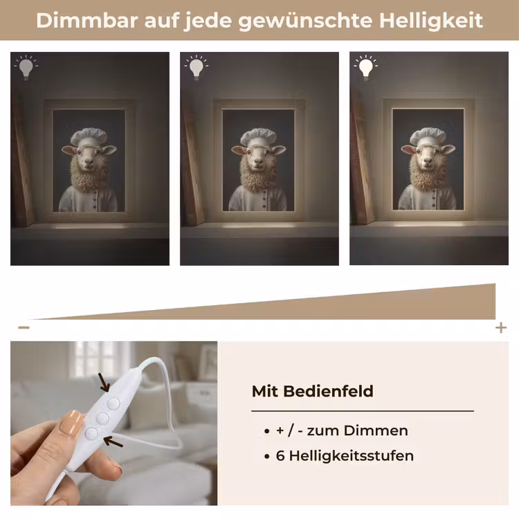 Schaap - Wol - Kok Light Box met kabel (Tafellamp) klein -USP_dimbaarDE