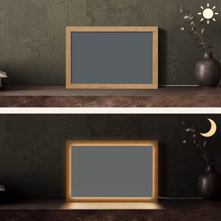 Slate - Millstone - Grijs Light Box met kabel (Tafellamp) klein 924 -sfeer3