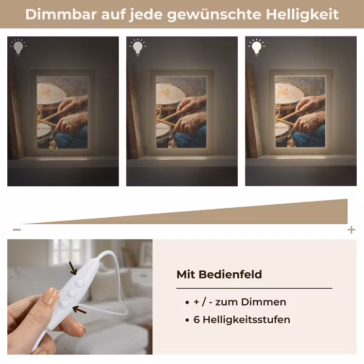 Drumstokken - Olieverf - Man Light Box met kabel (Tafellamp) klein -USP_dimbaarDE