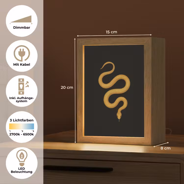 Slang - Minimalistisch - Goud Light Box met kabel (Tafellamp) klein -USP_DE