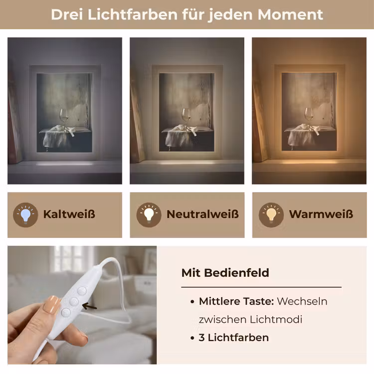 Strik - Beige - Witte - Wijn Light Box met kabel (Tafellamp) klein -USP_lichtkleurDE