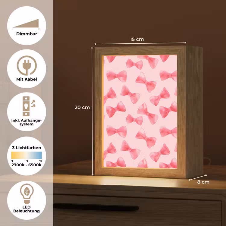 Strikken - Aquarel - Roze Light Box met kabel (Tafellamp) klein 925 -USP_DE