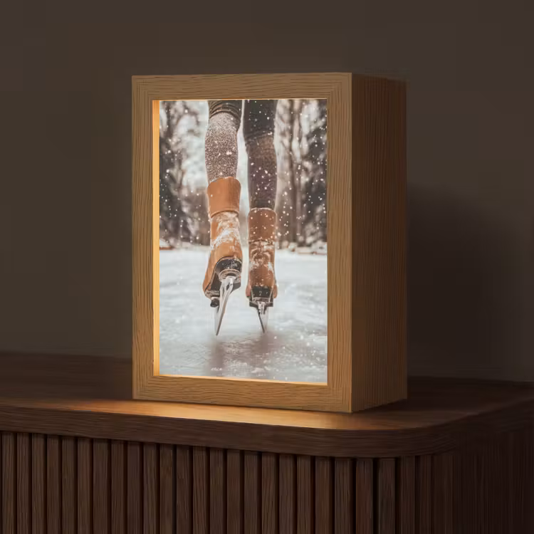 Schaatsen - IJs - Winter - Sneeuw Light Box met kabel (Tafellamp) klein -z3d_website