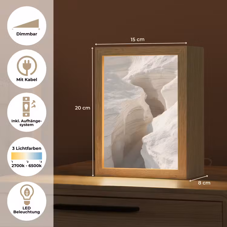 Kloof - Wit - Sneeuw Light Box met kabel (Tafellamp) klein -USP_DE