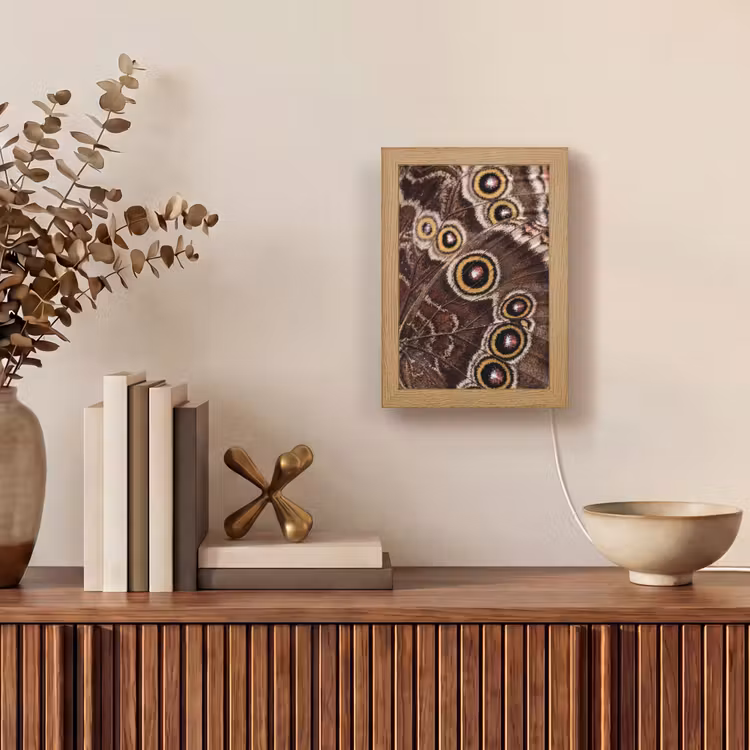 Vlinder - Vleugel - Abstract Light Box met kabel (Tafellamp) klein -sfeer2