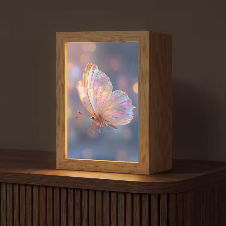 Vlinder - Vleugels - Pastel - Glinstering Light Box met kabel (Tafellamp) klein -z3d_website