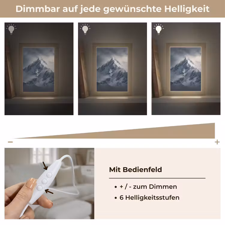 Sneeuw - Berg - Wolken Light Box met kabel (Tafellamp) klein -USP_dimbaarDE