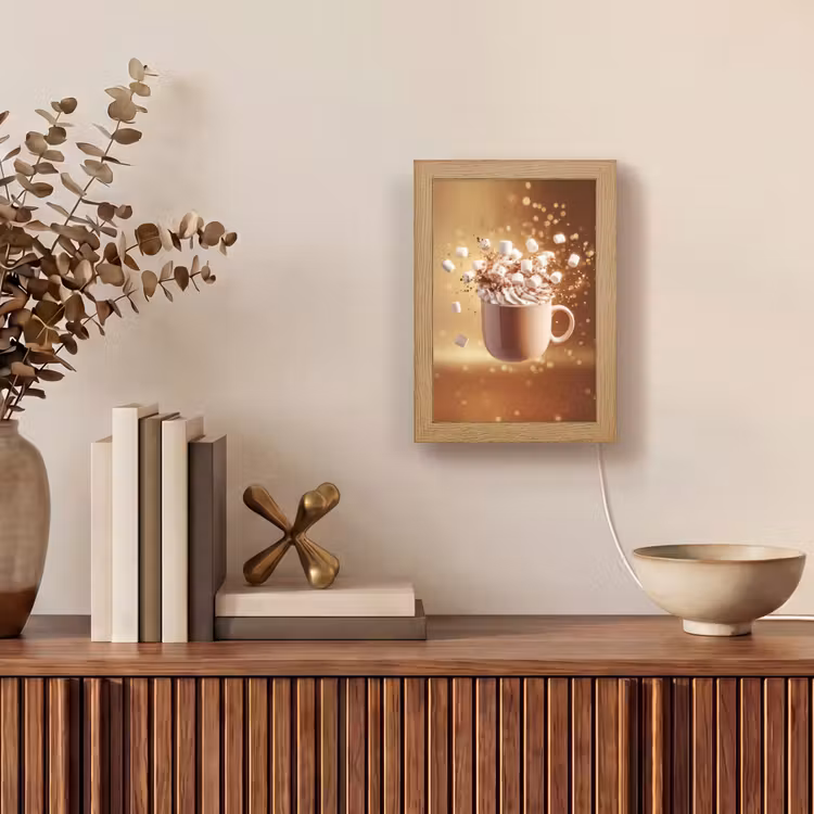 Chocomelk - Drinken - Warm - Bruin Light Box met kabel (Tafellamp) klein -sfeer2