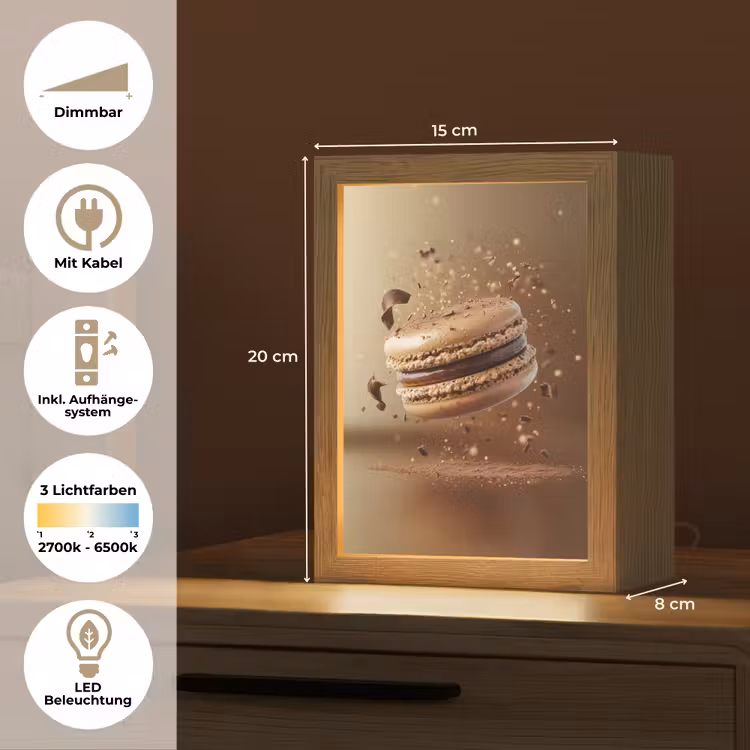 Chocolade - Macarons - Eten - Snoep Light Box met kabel (Tafellamp) klein -USP_DE