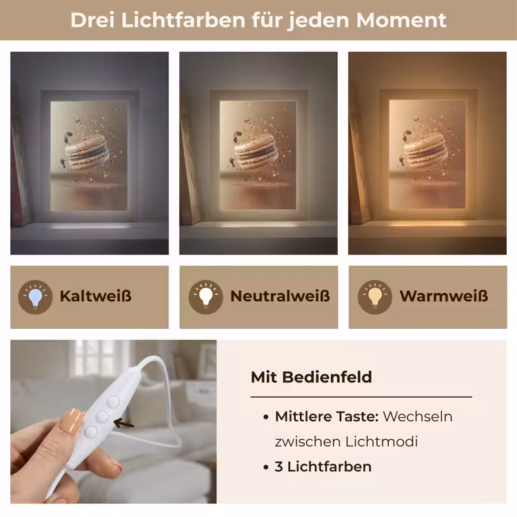 Chocolade - Macarons - Eten - Snoep Light Box met kabel (Tafellamp) klein -USP_lichtkleurDE