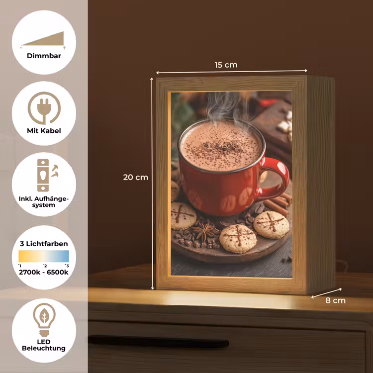 Chocolademelk - Mok - Winter - Kerst - Gezelligheid Light Box met kabel (Tafellamp) klein -USP_DE
