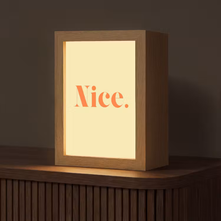 Nice - Oranje - Geel - Minimalistisch Light Box met kabel (Tafellamp) klein -z3d_website