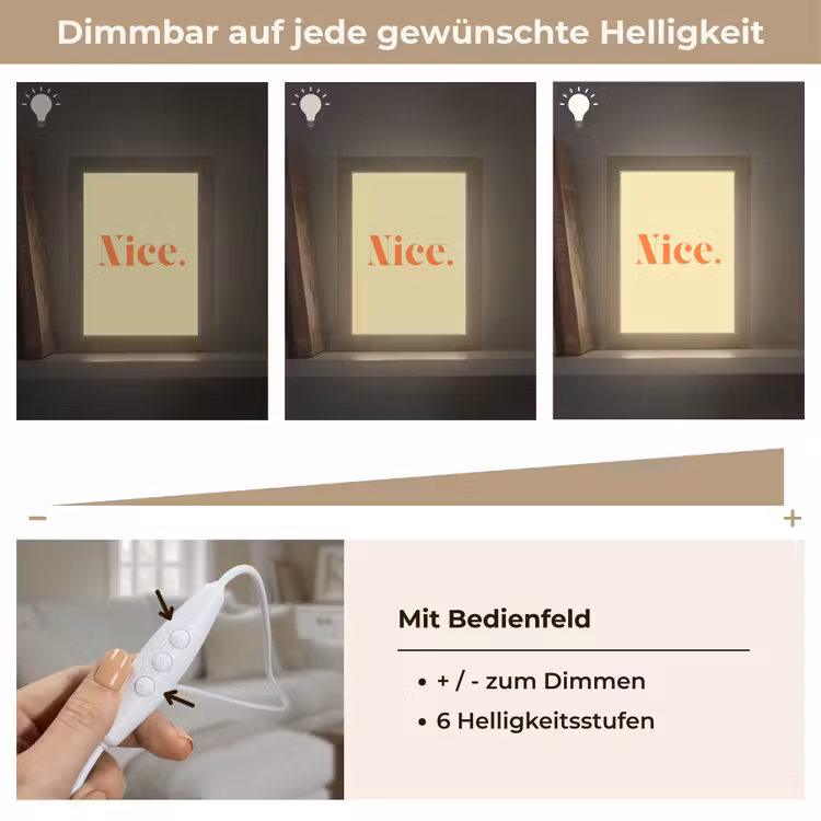 Nice - Oranje - Geel - Minimalistisch Light Box met kabel (Tafellamp) klein -USP_dimbaarDE