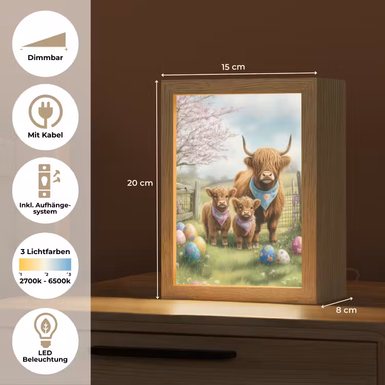 Schotsehooglanders - Paaseieren - Lente Light Box met kabel (Tafellamp) klein -USP_DE