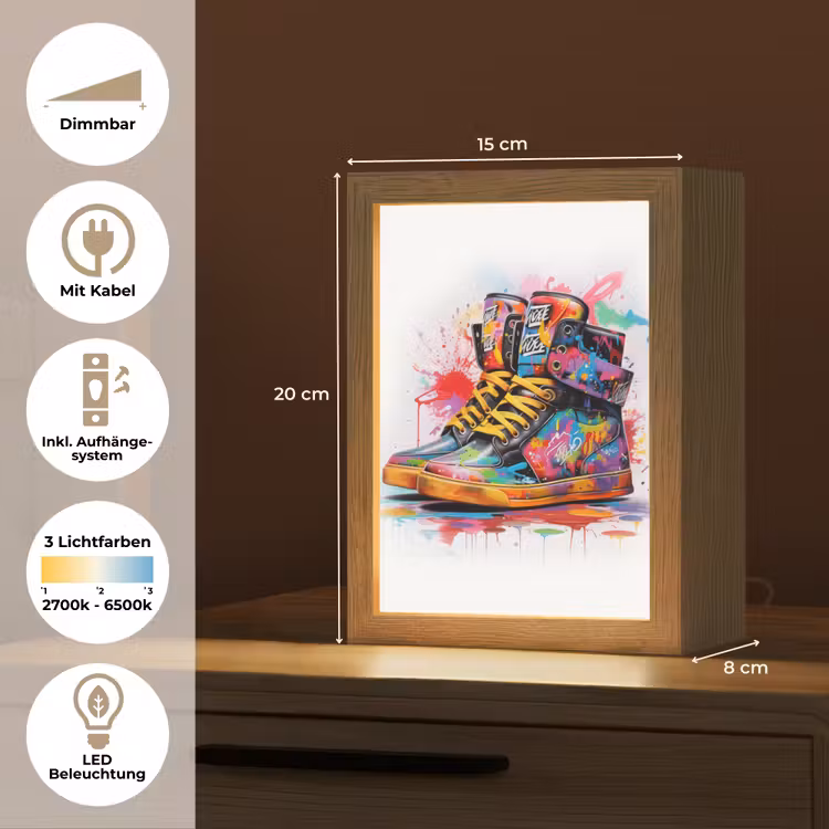 Schoenen - Graffiti - Wit - Kleuren Light Box met kabel (Tafellamp) klein -USP_DE
