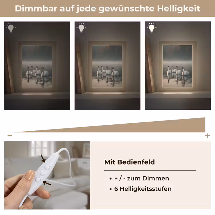Zwanen - Wit - Water - Mist Light Box met kabel (Tafellamp) klein -USP_dimbaarDE