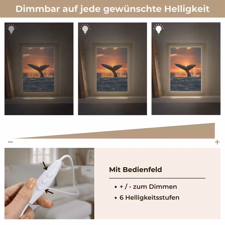 Walvis staart - Water - Zonsondergang Light Box met kabel (Tafellamp) klein -USP_dimbaarDE