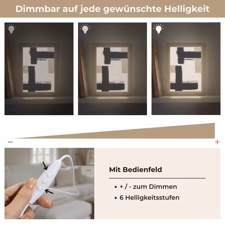 Zwart - Abstract - Japandi Light Box met kabel (Tafellamp) klein -USP_dimbaarDE