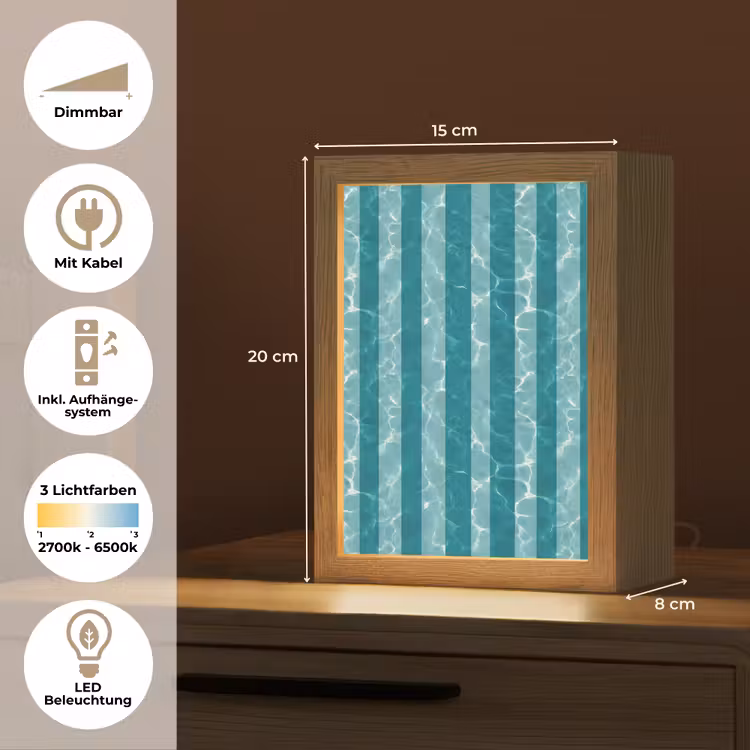 Zwembad - Strepen - Groen Light Box met kabel (Tafellamp) klein 925 -USP_DE