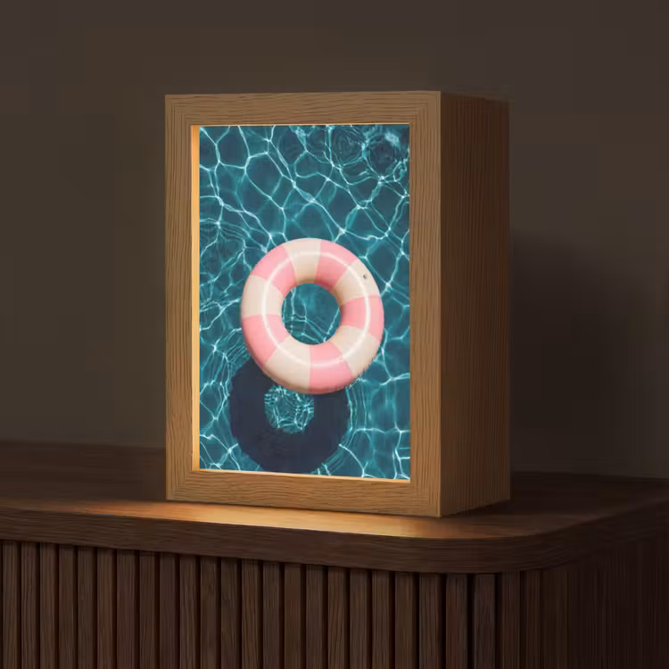 Drijvend - Zwemband - Water Light Box met kabel (Tafellamp) klein -z3d_website