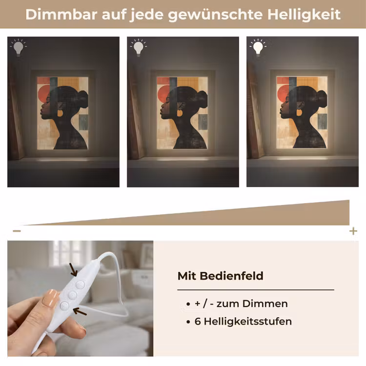 Zijaanzicht - Vrouw - Vormen Light Box met kabel (Tafellamp) klein -USP_dimbaarDE