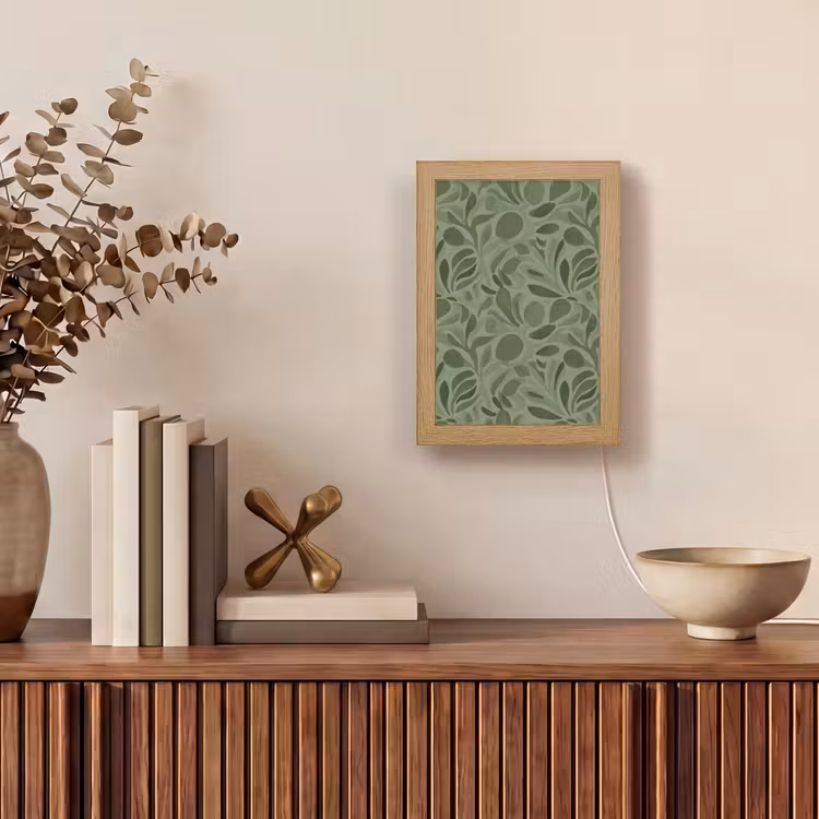 Sereen - Bladeren - Groen Light Box met kabel (Tafellamp) klein 925 -sfeer2