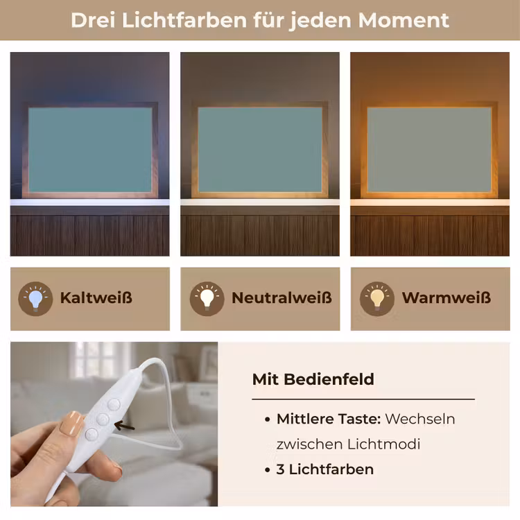 Serene - Teal - Blauw Light Box met kabel (Tafellamp) klein 924 -USP_lichtkleurDE