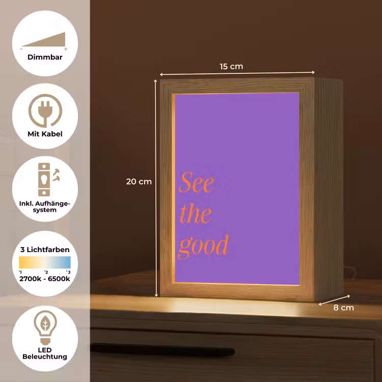 See the good - Oranje - Paars Light Box met kabel (Tafellamp) klein -USP_DE