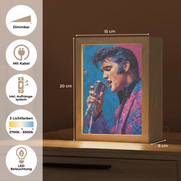 Zingende man - Glitterjas - Microfoon Light Box met kabel (Tafellamp) klein -USP_DE