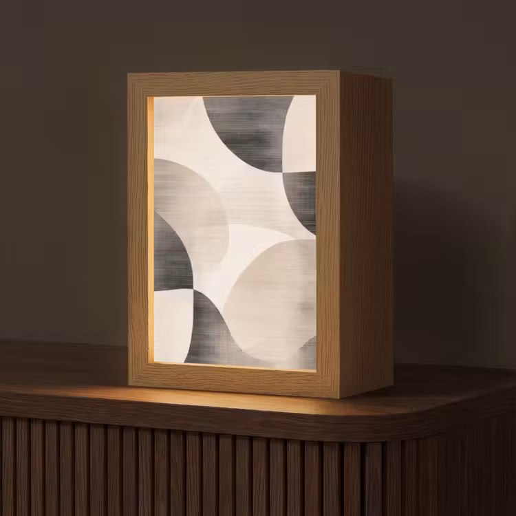 Grillige vormen - Subtiele overgangen - Dynamisch Light Box met kabel (Tafellamp) klein -z3d_website