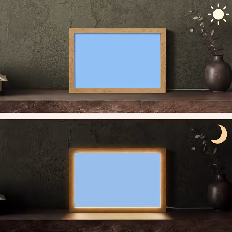 Sky - Glow - Blauw Light Box met kabel (Tafellamp) klein 924 -sfeer3