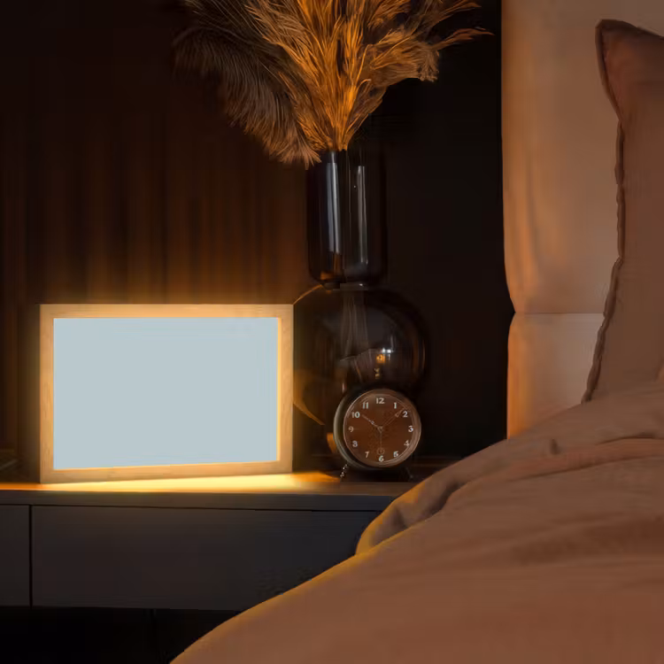 Slate - Blue - Blauw Light Box met kabel (Tafellamp) klein 924 -sfeer1