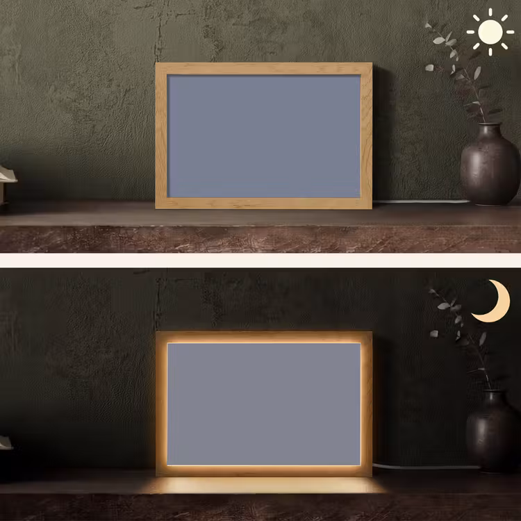 Slate - Whisper - Blauw Light Box met kabel (Tafellamp) klein 924 -sfeer3