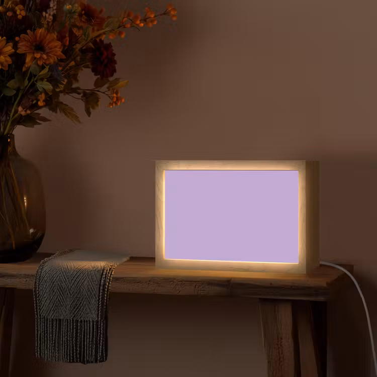 Soft - Lavender - Paars Light Box met kabel (Tafellamp) klein 924 -sfeer4