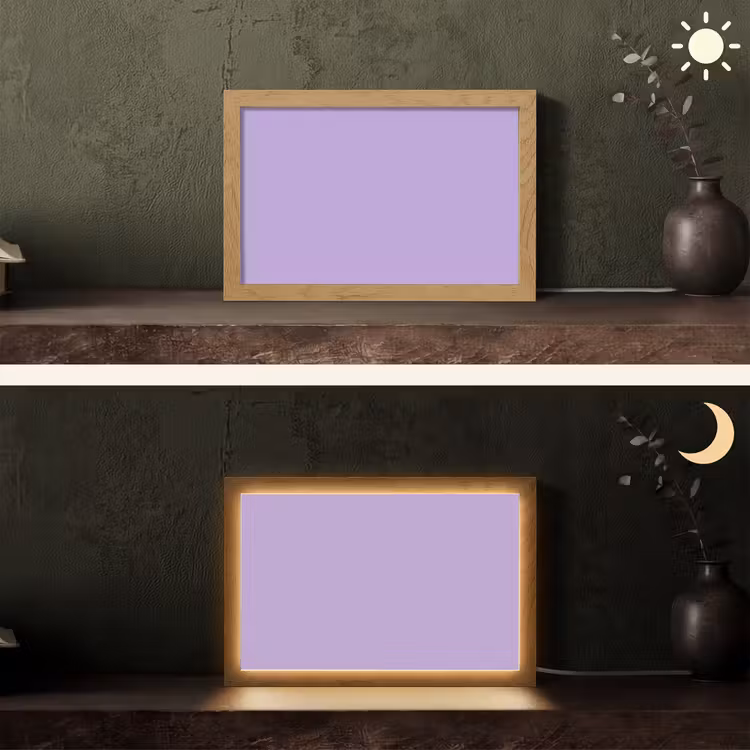 Soft - Lavender - Paars Light Box met kabel (Tafellamp) klein 924 -sfeer3