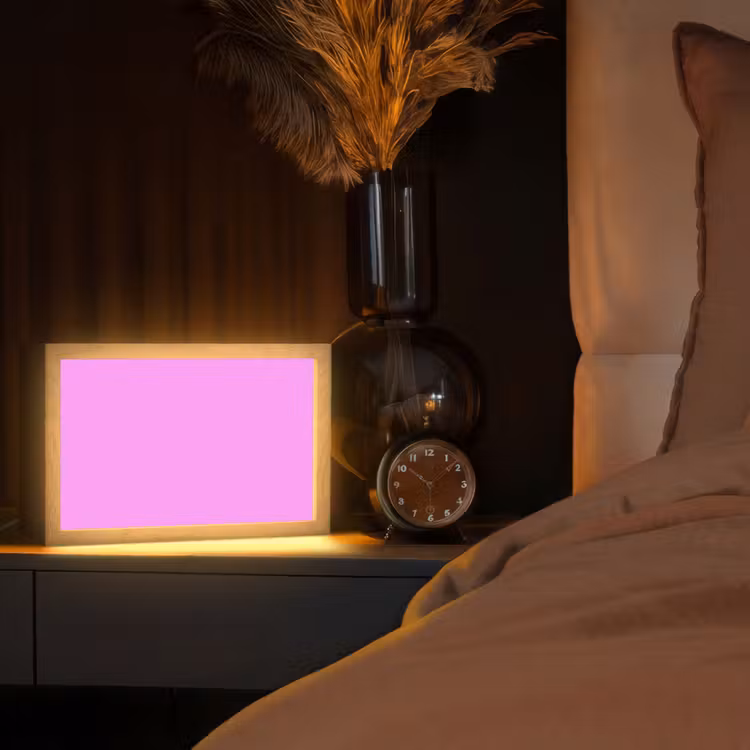 Soft - Lavender - Roze Light Box met kabel (Tafellamp) klein 924 -sfeer1