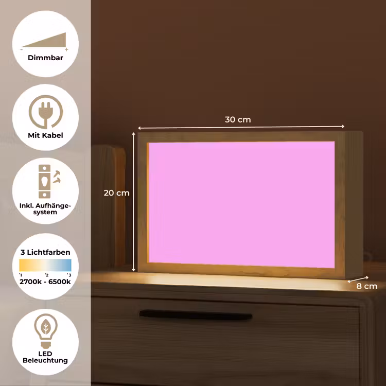 Soft - Lavender - Roze Light Box met kabel (Tafellamp) klein 924 -USP_DE