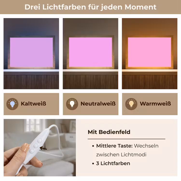 Soft - Lavender - Roze Light Box met kabel (Tafellamp) klein 924 -USP_lichtkleurDE