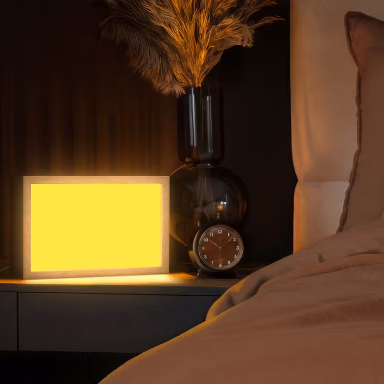 Soft - Custard - Geel Light Box met kabel (Tafellamp) klein 924 -sfeer1