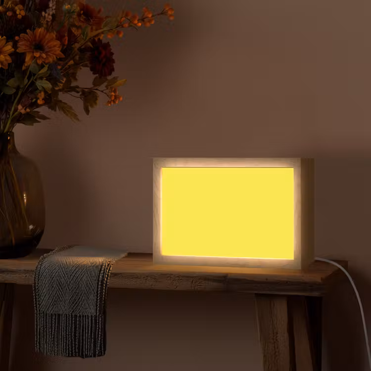 Soft - Custard - Geel Light Box met kabel (Tafellamp) klein 924 -sfeer4