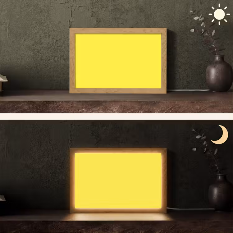 Soft - Custard - Geel Light Box met kabel (Tafellamp) klein 924 -sfeer3