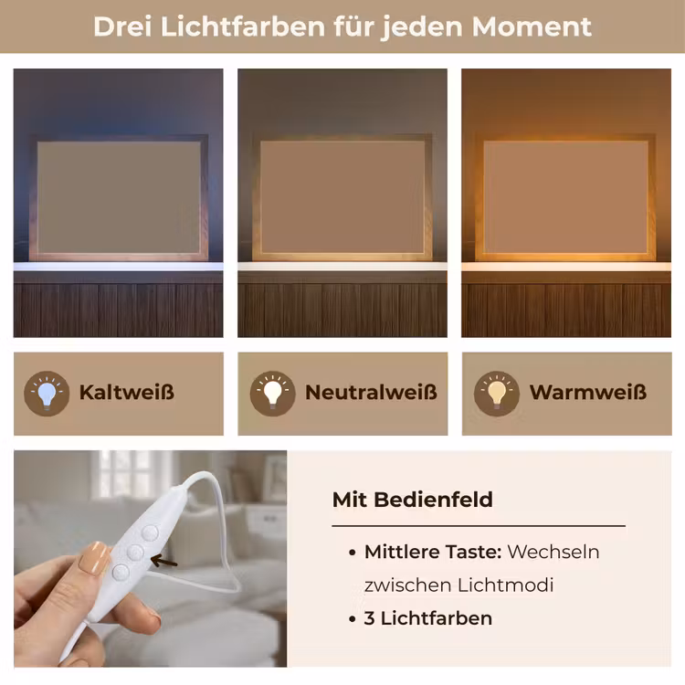 Soft - Walnut - Bruin Light Box met kabel (Tafellamp) klein 924 -USP_lichtkleurDE